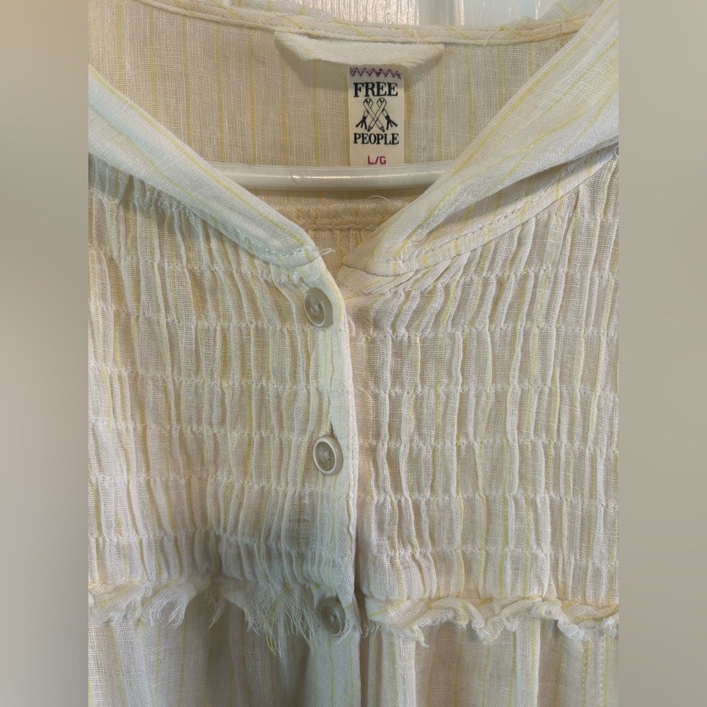Free People linen button-up hooded top - Picture 5 of 9